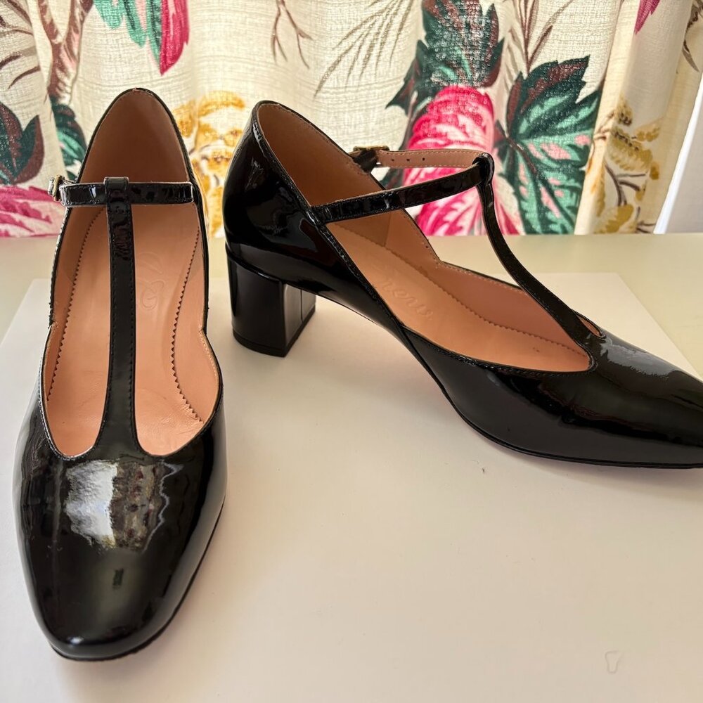 J Crew Millie T-strap patent leather heels EXCELLENT CONDITION